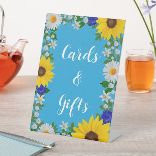 Summer Sky Blue Floral Wedding Sockelschild (In Situ)