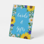 Summer Sky Blue Floral Wedding Sockelschild (Vorderseite)