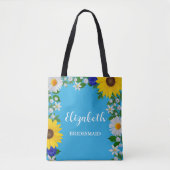 Summer Sky Blue Floral Wedding Tasche (Vorderseite)