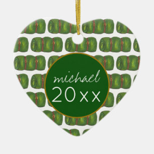 Summer Sleepaway Camp Green Sleeping Bag Keramik Ornament