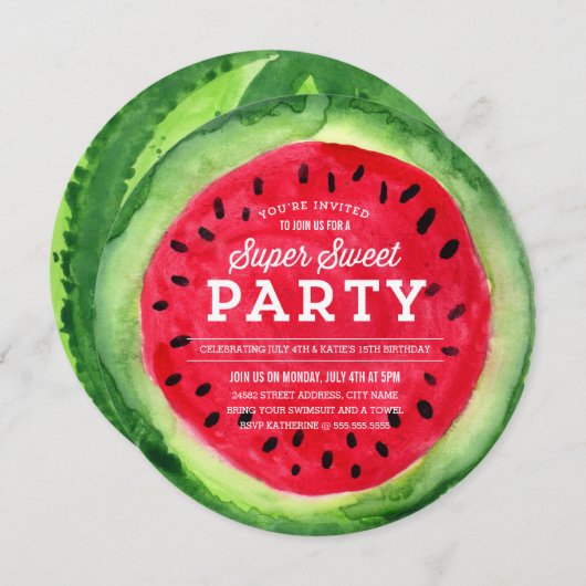 Summer Slice Einladung (Vorne/Hinten)