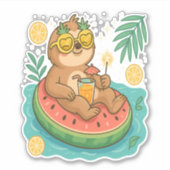Summer Sloth Pool Floating Aufkleber (Vorderseite)