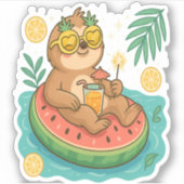 Summer Sloth Pool Floating Aufkleber (Vorderseite)