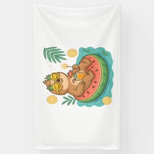 Summer Sloth Pool Floating Banner (Vertikal)
