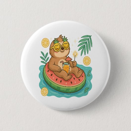 Summer Sloth Pool Floating Button (Vorderseite)