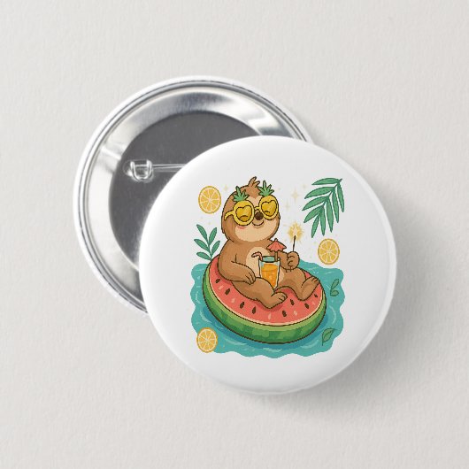 Summer Sloth Pool Floating Button (Vorne & Hinten)