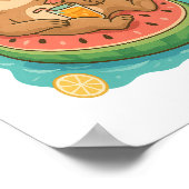 Summer Sloth Pool Floating Poster (Ecke)
