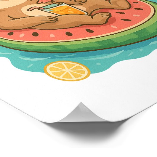 Summer Sloth Pool Floating Poster (Ecke)