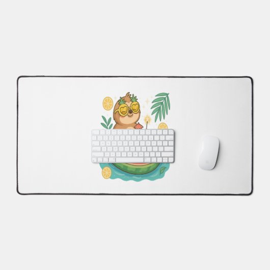 Summer Sloth Pool Floating Schreibtischunterlage (Tastatur & Maus)