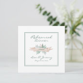 Summer Soft Pink, Green Wedding Probe Dinner Einladung (Stehend Vorderseite)