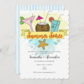 Summer Soirée Cocktail Pool Probe Abendessen Einladung (Vorne/Hinten)