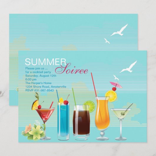 Summer Soiree Einladung (Vorne/Hinten)