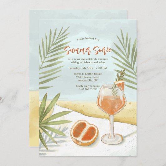 Summer Soirée Einladung (Vorne/Hinten)