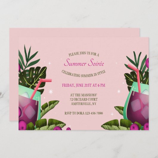 Summer Soirée Einladung (Vorne/Hinten)