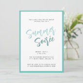 Summer Soiree Modern Script Corporate Summer Party Einladung (Stehend Vorderseite)