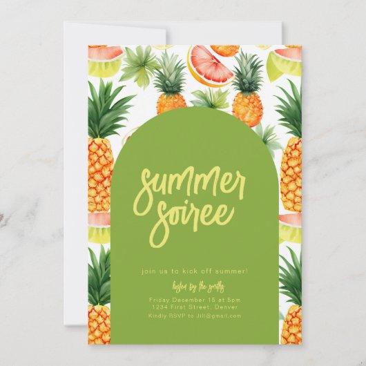 Summer Soiree Party Einladung (Vorderseite)