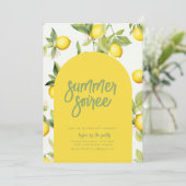Summer Soiree Party Einladung mit Lemons (Stehend Vorderseite)