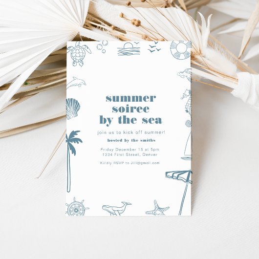 Summer Soiree Party Einladung mit Ocean Icons