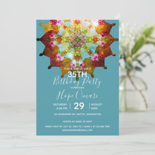 Summer Sol Mandala Einladung (Stehend Vorderseite)