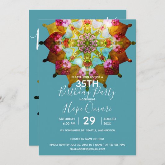 Summer Sol Mandala Einladung (Vorne/Hinten)