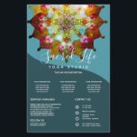 Summer Sol Mandala Flyer<br><div class="desc">Meine Mandalas sind inspiriert von der Idee, Bewusstsein durch Kunst zu erforschen. Diese Mandalase sind komplexe multidimensionale und mystische Zeichnungen und Bilder. Hoffen Sie, dass es Ihnen gefällt. Vielen Dank für Ihr Interesse an Margaret ❤️ #mandala #floral #boho #bohemian #yoga #yogainstructor #massagetherapy #holistic #lifecoach #spiritual #meditation #lotusflower #newage #business cards...</div>