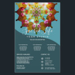 Summer Sol Mandala Flyer<br><div class="desc">Meine Mandalas sind inspiriert von der Idee, Bewusstsein durch Kunst zu erforschen. Diese Mandalase sind komplexe multidimensionale und mystische Zeichnungen und Bilder. Hoffen Sie, dass es Ihnen gefällt. Vielen Dank für Ihr Interesse an Margaret ❤️ #mandala #floral #boho #bohemian #yoga #yogainstructor #massagetherapy #holistic #lifecoach #spiritual #meditation #lotusflower #newage #business cards...</div>