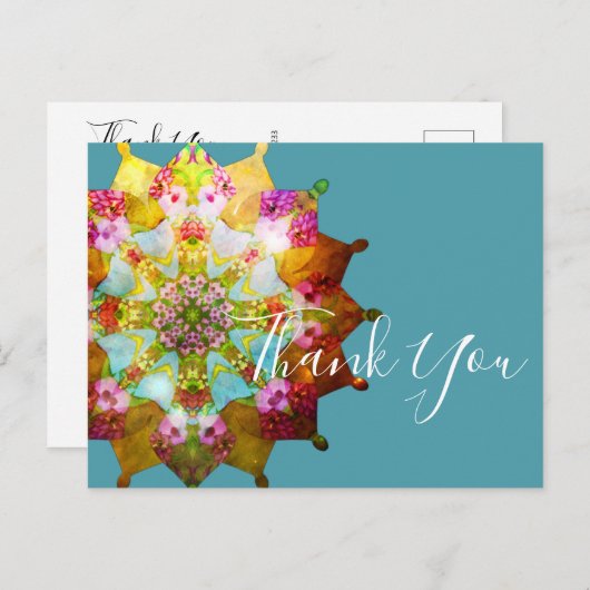 Summer Sol Mandala Vielen Dank Postkarte (Vorne/Hinten)