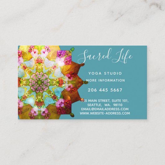 Summer Sol Mandala Visitenkarte (Rückseite)