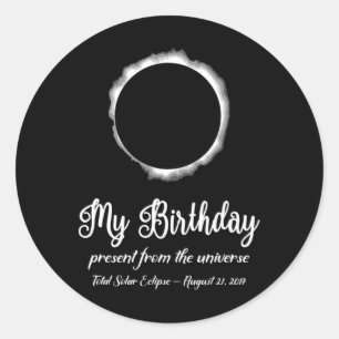 Summer Solar Eclipse August 21 Geburtstag Pres Runder Aufkleber