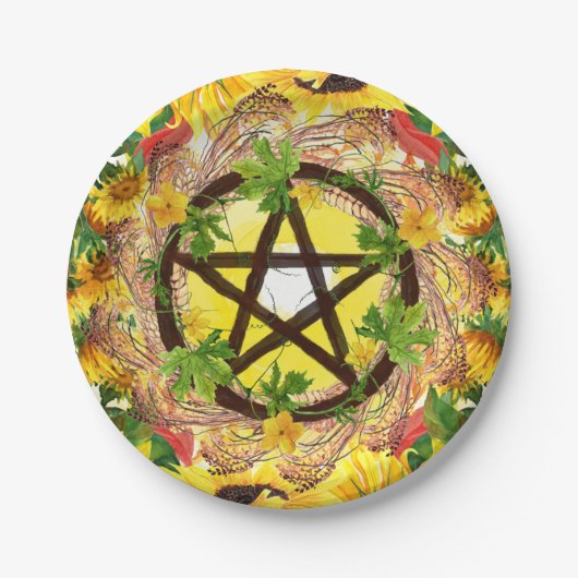 Summer Solstice Bright Sonnenblumen & Elecampane Pappteller (Vorderseite)