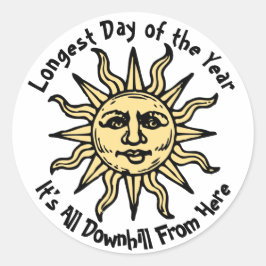 Summer Solstice Gedicht Runder Aufkleber