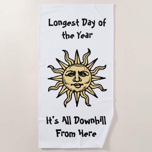 Summer Solstice Gedicht Strandtuch (Vorderseite)