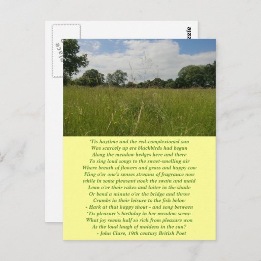 Summer Solstice Haymaking Postcard Postkarte (Vorne/Hinten)