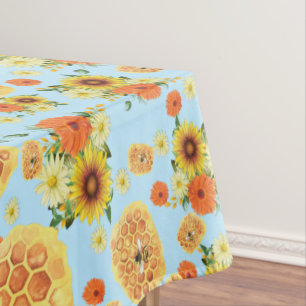 Summer Solstice Honey Bee & Honeycomb Sonnenblume Tischdecke