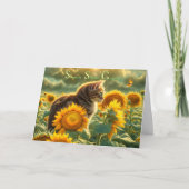 Summer Solstice Litha Mitsommer Eve Niedlich Cat Karte (Vorderseite)