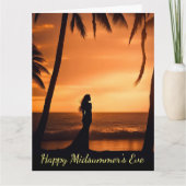 Summer Solstice Mittelsommer Abend mit Silhouette Karte (Vorderseite)