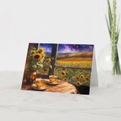 Summer Solstice Mystic Tee und Sonnenblumen Hübsch Karte (Vorderseite)