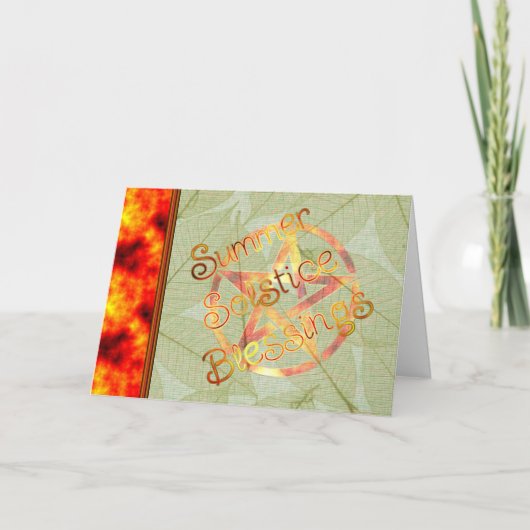 Summer Solstice Pagan Pentagram Karte (Vorderseite)