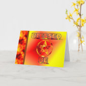 Summer Solstice Pagan Pentagram Karte (Gelbe Blume)