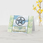 Summer Solstice Pagan Pentagram Karte (Gelbe Blume)