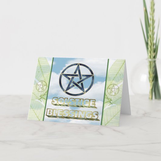 Summer Solstice Pagan Pentagram Karte (Vorderseite)