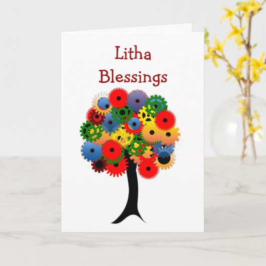 Summer Solstice Segen mit bunten Bäumen Litha Karte (Gelbe Blume)