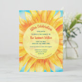 Summer Solstice Sonnenblume Lido Party Einladung (Stehend Vorderseite)