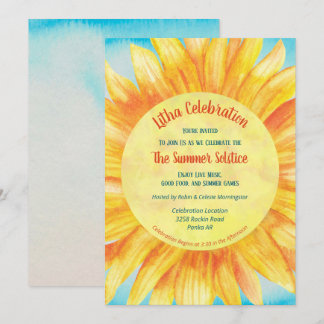 Summer Solstice Sonnenblume Lido Party Einladung