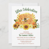 Summer Solstice Sonnenblumen und Honeycomb Litha P Einladung (Vorderseite)