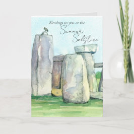 Summer Solstice Stonehenge England Rocks Blackbird Karte