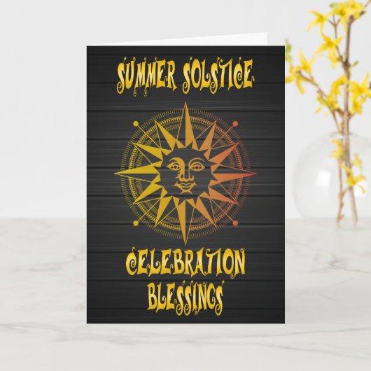 Summer Solstice Sun Celebration Sessing Karte (Gelbe Blume)
