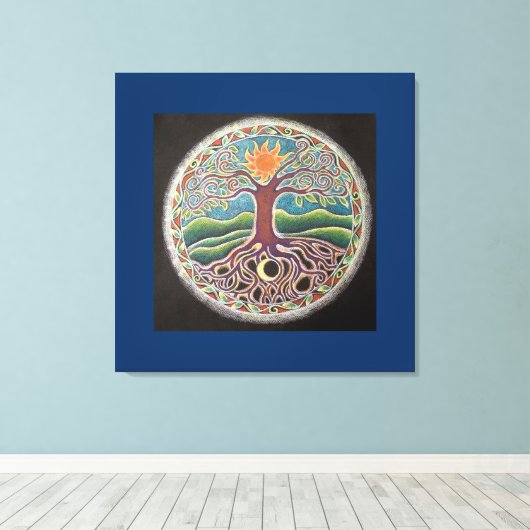 Summer Solstice Tree of Life Mandala Leinwand Prin (Insitu (Holzboden))