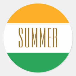 SUMMER Spaß Bright Lemon Limone Streifen Runder Aufkleber