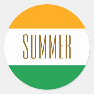 SUMMER Spaß Bright Lemon Limone Streifen Runder Aufkleber